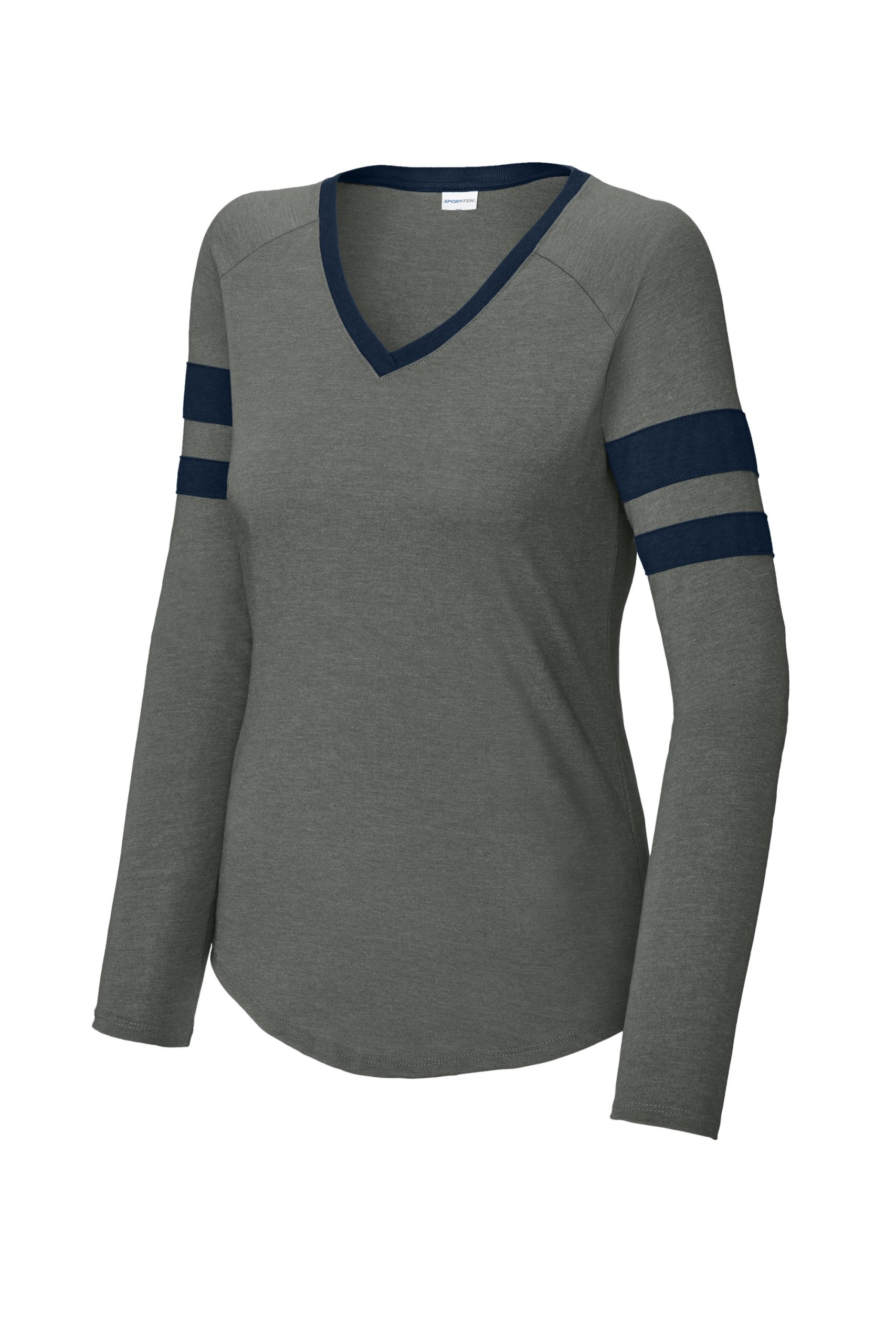 Item #LST6043 - Ladies' Halftime Stripe Long Sleeve V-Neck - Image 6