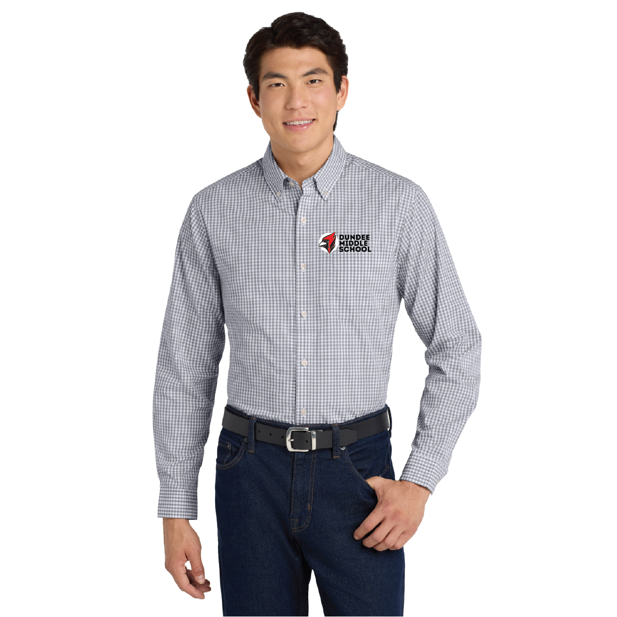 Item #W644 - Broadcloth Gingham Easy Care Shirt